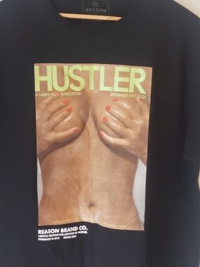 Reason Black Graphic Tee with Neon Yellow & Coral Details